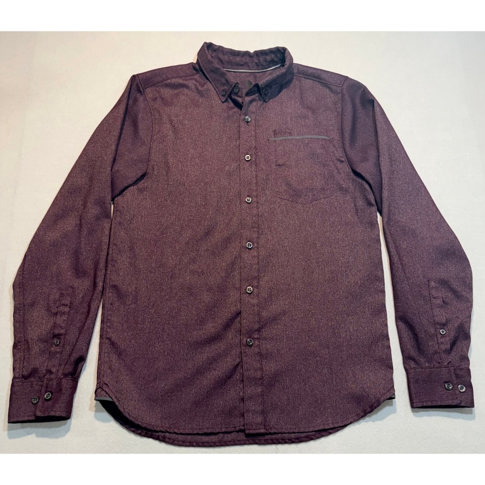 The North Face Mens Button Down Shirt Long Sleeve Maroon Small